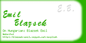 emil blazsek business card